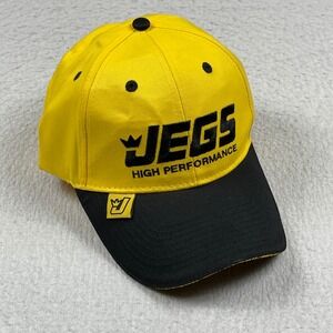JEGS High Performance Hat Mens OSFA Yellow Black Embroidered Racing Baseball Cap
